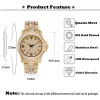 Watch Rose Gold Diamond Steel Watch Unique Waterproof Quartz Watch Men Chronograph Colck