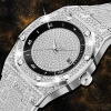 Men's Watches Silver Minimalist For Men Bling Bling Diamond Fashion Quartz Wristwatch