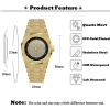 Rose Gold Watch For Men Iced Out Business Calendar Full Diamond Strap Classic Wristwatches