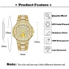 Rose Gold Square Diamond Men's Watches Luxury Mens Watch Waterproof Quartz Watches Men Steel