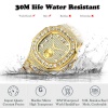 Rose Gold Square Diamond Men's Watches Luxury Mens Watch Waterproof Quartz Watches Men Steel