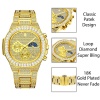 Mens Watches 18K Gold Quartz Watch Men Wristwatch Waterproof Clock