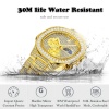 Mens Watches 18K Gold Quartz Watch Men Wristwatch Waterproof Clock