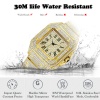 Square Watches For Men Luxury Sliver Watch Men Waterproof Steel Business Chronograph Watch Masculin