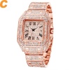 Watches Men Rose Gold Luxury Chronograph Quartz Male Watches Stainless Steel Watch