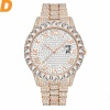 Men's Watches Gold Big diamond Green Dial Calendar Watch For Men Luxury Casual Charming Clock