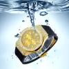 Mens Watches Luxury Big Dial Square Diamond Quartz Watch Premium Rubber Strap Chronograph Watch Men