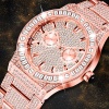 Rose Gold Square Diamond Men Watches Stainless Steel Watch Men Waterproof Business Men's Watches