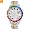 Mens Watches Colorful Diamond Chronograph Clock Waterproof Date Quartz Men's Watch