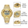 Electronic Digital Man Stainless Steel Watch Automatic Date Chronograph Waterproof Watches