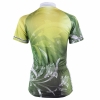 Short sleeve cycling jersey printed with lily flower for summer green color for girls
