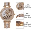 Women Quartz Bling Casual Watch Female Quartz Gold Watch Crystal Diamond Leopard  Clock