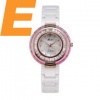 ly Watch Femmes Logo Femmes Cristal Montres Feu Et Eau Résistant Céramique Quartz Montre