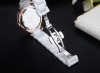 White Ceramic Watch Rose Gold Watch Women Ceramic Gift Steel Butterfly Clasp Summer Watches
