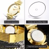 Stainless Steel Bracelet Gold Diamond Gifts For Women Minimalist Luxury Women Watches