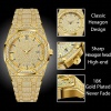 Men's Watches Men Watch Waterproof Hexagon Golded Clock Calender Hublo Gold Big Men's Wrist Watch