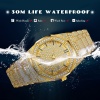 Men Watch 18k Plated Gold Bracelet Watch Men Steel Fashion Waterproof Quartz Wristwatch Mens Gift