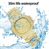 Big Diamond Watch Waterproof Men Fashion Hublo Quartz Clock Steel Male Wrist Watch