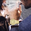 18K Gold Watch Men Chronograph Waterproof Big Hublo Steel Full Diamond Watch