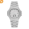 Erkekler Patek Trend Mens Rose Gold İzle Quartz Saat Kronograf Elmas Çelik Buzlanmış İzle