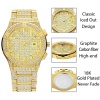 Silver And Gold Watch Mens Calendar With Full Diamond Watches