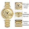 Leopard Women Fashion Ladies Watch Stainless Steel Waterproof Quartz Gold Silver Female Clock Hours