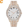 Chiffres Arabes Diamant Montre Hommes Rose Or Montre 3Atm Japon Movt FF Unique Homme Montre-Bracelet