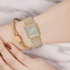 37mm Silver Square Watch Women Bling Bling Lady Watch Elegant Dating Match Quartz Wristwatches