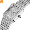 37mm Silver Square Watch Women Bling Bling Lady Watch Elegant Dating Match Quartz Wristwatches