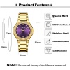 Montres-bracelets diamant pour femmes acier deux tons or montre féminine heure violet quartz montre-bracelet