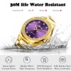 Montres-bracelets diamant pour femmes acier deux tons or montre féminine heure violet quartz montre-bracelet