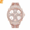 Rose Gold Men's Luxury Watch 1MM Oversized Multiple Time Zone Hip Hop Icd Male Diamond Wrist Watch