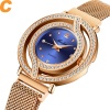 Magnetic Female Clock Hollow Bezel Quartz Wristwatch Fashion Diamond Ladies Wrist Watch
