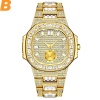 Gold 18K Nautilus Model Fully Paved Baguette Diamond Mens Watches