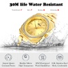 Elegant Women's Watches Square 18K Gold Female Wristwatch Quartz Waterproof Classic Geneva Watch