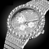 Men's Quartz Wristwatch Diamond Quarz Silver Color Watches Fashion Waterproof Chronograph Clock