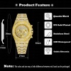 Men Stainless Steel Plant Gold Bracelet Wristwatch