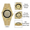 Fashion Luxury Men's Watch Rose Gold Full Diamond Unique FF Quartz Watch