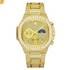 Montres Hommes Tendance Montre Hommes Chronographe Étanche Big Baguette Diamant Calendrier Homme Horloge