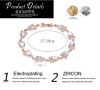 Personalized 18K Rose Gold Plated Chain Link Bracelet for Women Ladies Korean Style AAA Cubic Zircon Crystal Jewelry