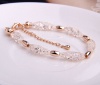 Popular 18K Gold Plated Chain Link Bracelets Bezel Setting Cubic Zircon Crystal Wedding Engagement Anniversary Jewelry Gift