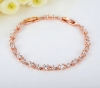 Luxury 18K Rose Gold Plated Chain Bracelet for Women Ladies Shining AAA Cubic Zircon Crystal Jewelry Wedding