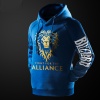 WOW World Of Warcraft Alliance Hoodie Black Hooded Pullover Sweatshirt for Men