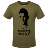 Spain Soccer Star David Villa Blue T-shirts For Mens