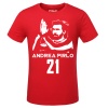 Italy Soccer Star Andrea Pirlo Black Tshirts