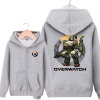 Overwatch Bastion Hoodie For Young Gray Sweat Shirt
