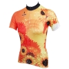 Yellow sunflower printed cycling jerseys for womens