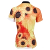 Yellow sunflower printed cycling jerseys for womens