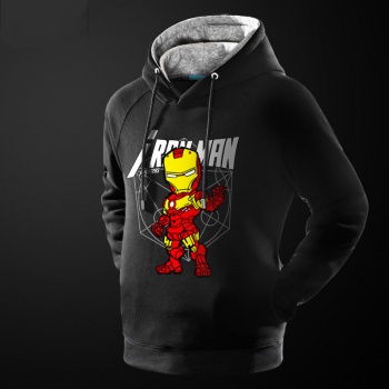 Cool Superhero Iron Man Sweatshirt Black ZIp Up Marvel The Avengers Hoodie