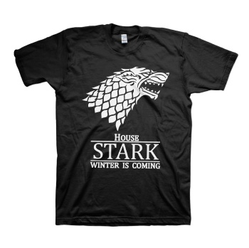 Game of Thrones House Stark direwolf T-shirts &quot;Winter is Coming&quot; tee shirts